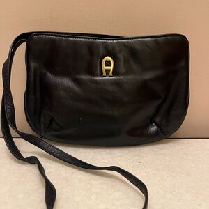 Etienne Aigner Vintage Classic black color Leather Small--Medium Shoulder Bag